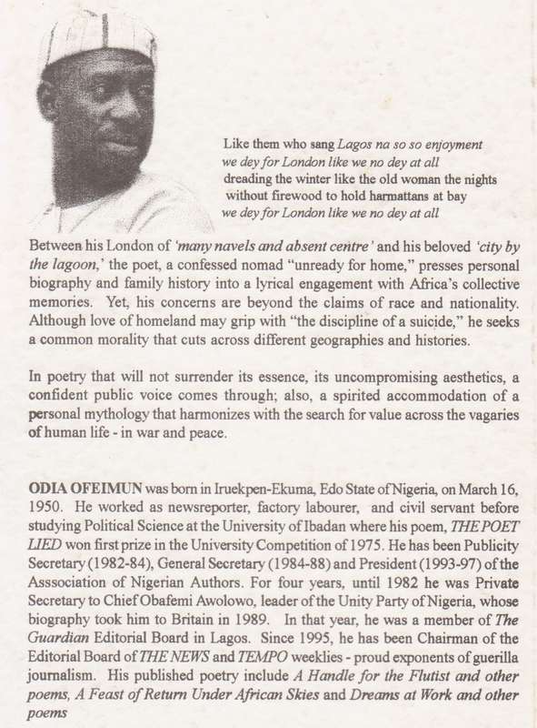 London Letter and Other Poems (Inscribed by Author) | Odia Ofeimun