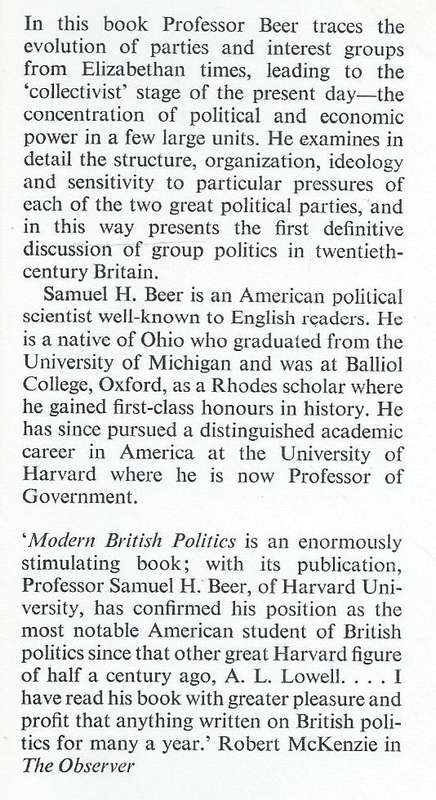 Modern British Politics | Samuel H. Beer