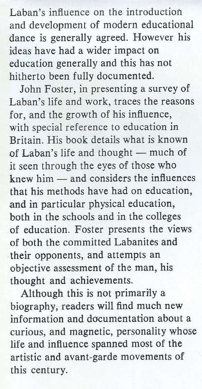 The Influences of Rudolf Laban | John Foster