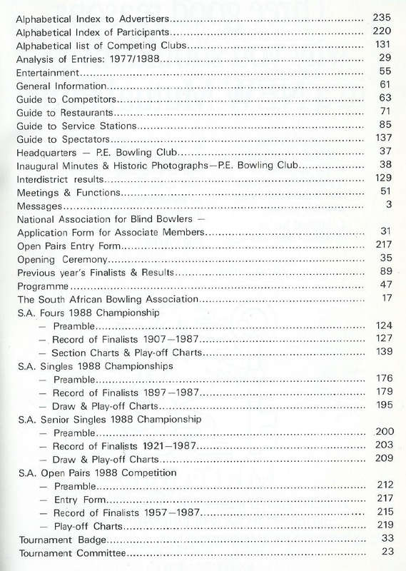 Metboard South African Bowling Champions Tournament Official Handbook (1988)