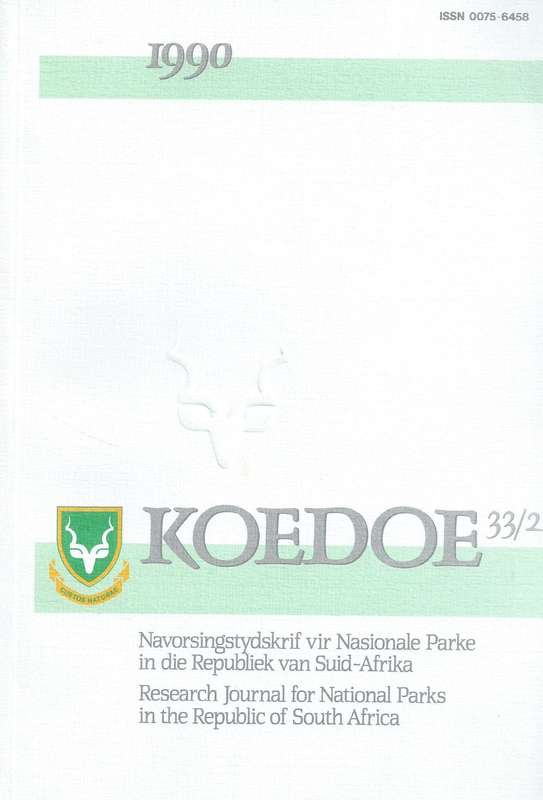 Koedoe (Vol. 33, No. 2, 1990)
