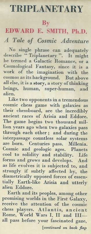 Triplanetary: A Tale of Cosmic Adventure (First Edition, 1954) | Edward E. Smith