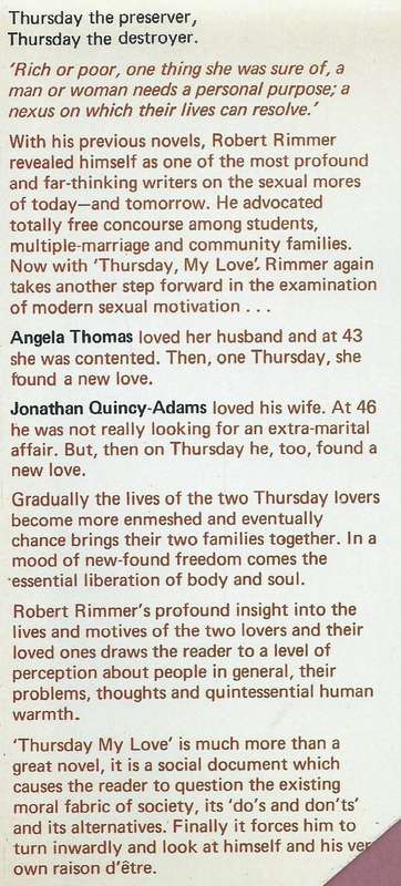 Thursday, My Love (First Edition, 1972) | Robert H. Rimmer