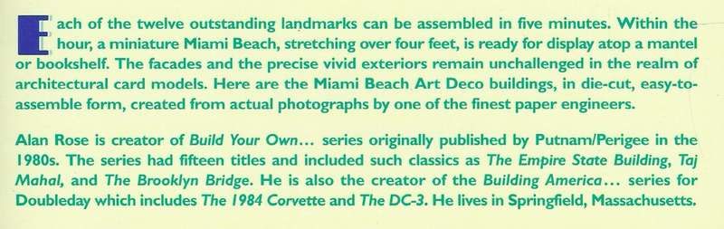 Miami Beach Deco: Easy to Assemble Miniature Models | Alan Rose