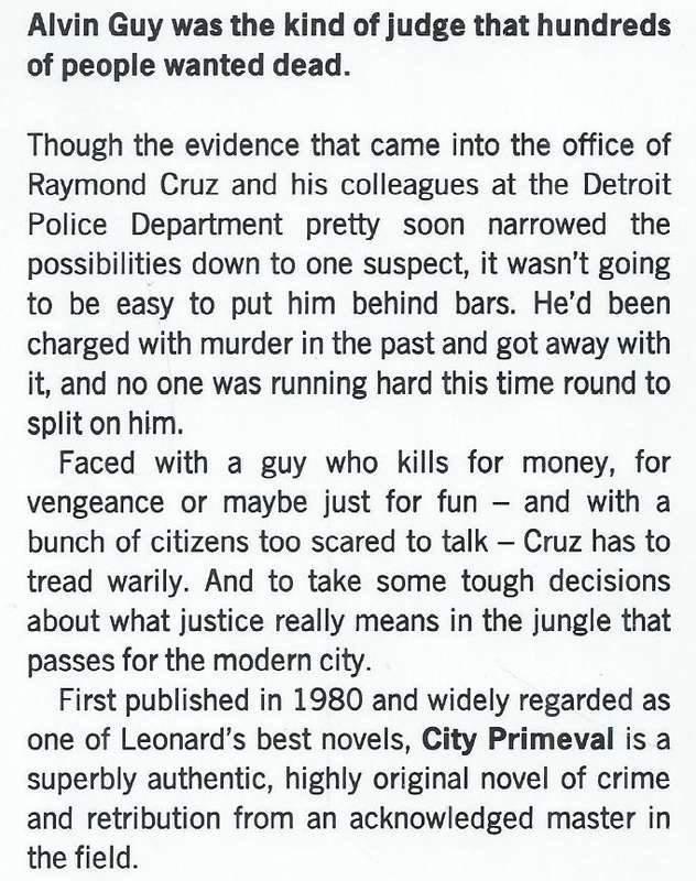 City Primeval: High Noon in Detroit (First UK Edition, 1987) | Elmore Leonard