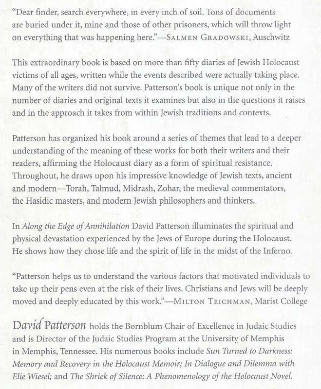 Along the Edge of Annihilation: The Collapse and Recovery of Life in the Holocaust Diary | David ...