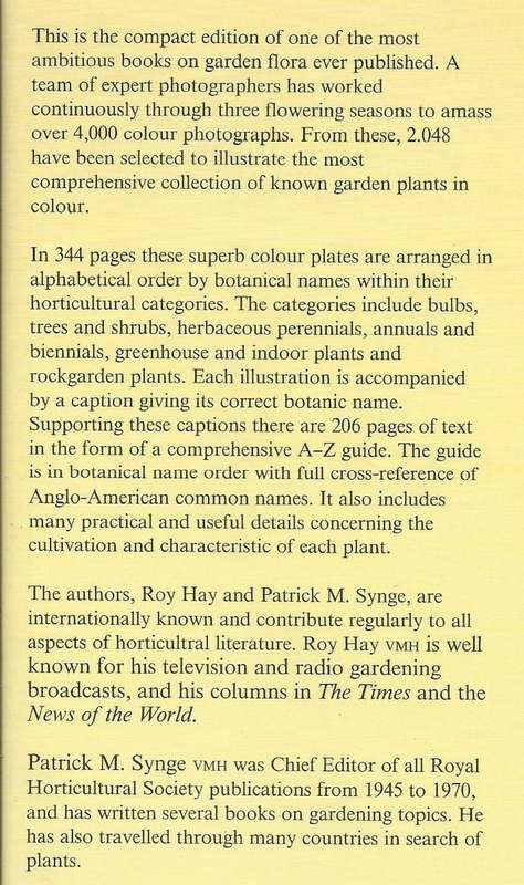 The Colour Dictionary of Garden Plants, With House and Greenhouse Plants | Roy Hay & Patrick M. S...