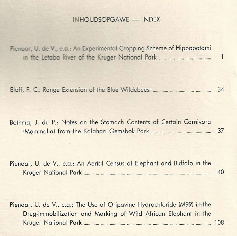 Koedoe (No. 9, 1966, With 3 Articles on the Kruger National Park)