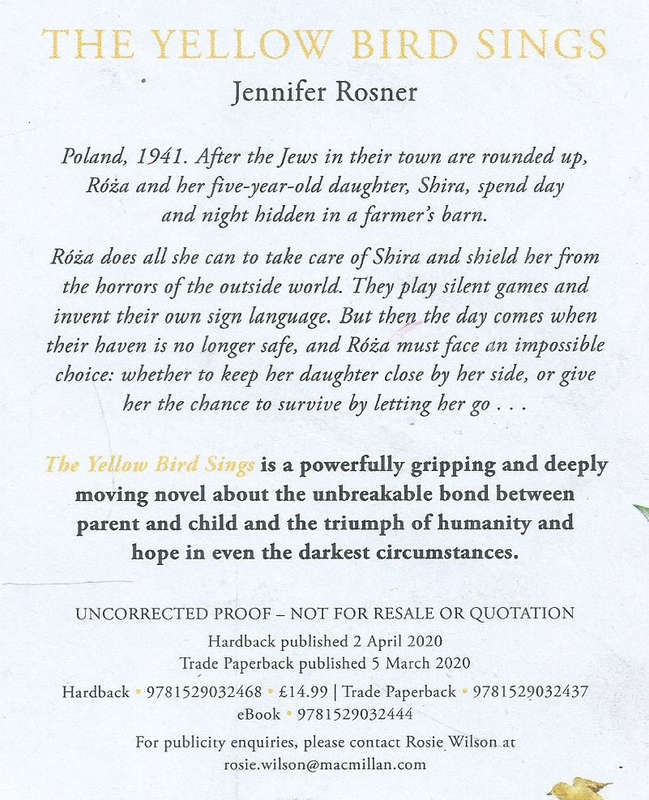 The Yellow Bird Sings (Proof Copy) | Jennifer Rosner