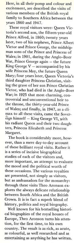 Royal Ambassadors: British Royalties in Southern Afrca, 1960-1947 (Signed by Author) | Theo Aronson