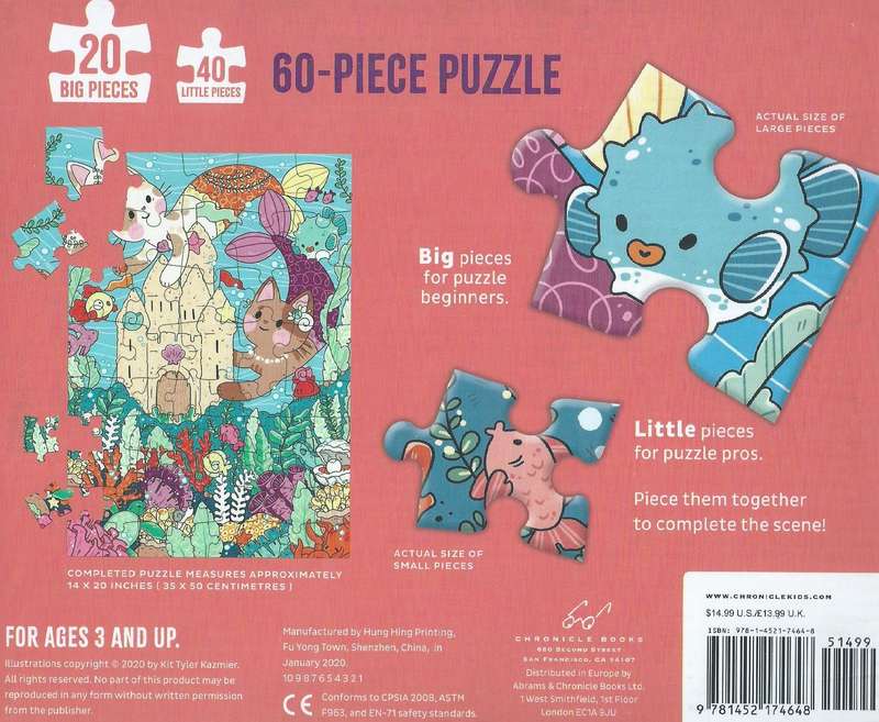 Purrmaid Paradise: 60-Piece Family Puzzle