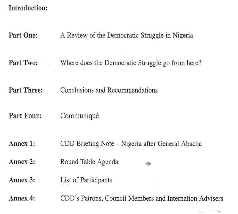 The Challenges of Democratisation in Nigeria (Report of the London Round-Table Discussion, 1998)