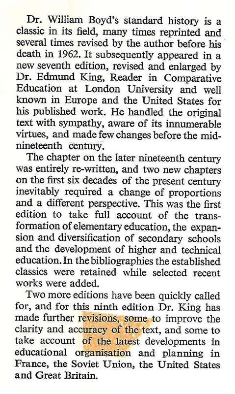 The History of Western Education | William Boyd