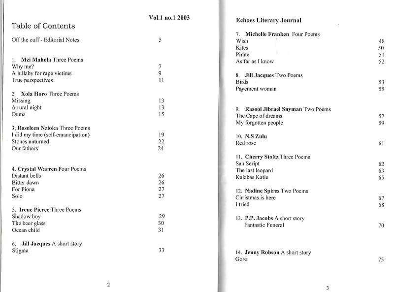 Echoes Literary Journal (Vol. 1, No. 1, December 2003)