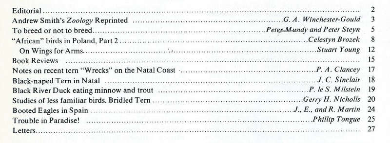 Bokmakierie: General Interest Magazine of the SA Ornithological Society (Vol. 29, No. 1, March 1977)