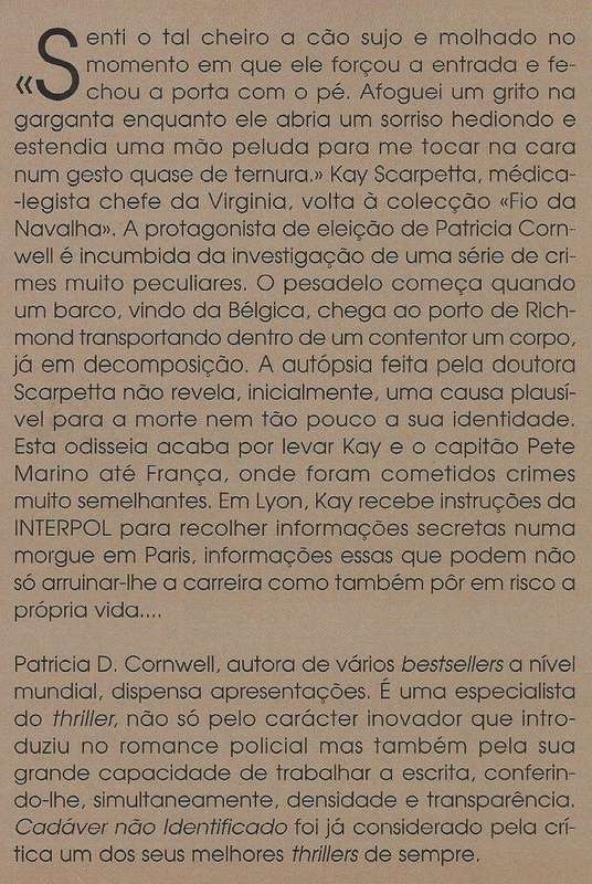 Cadaver Nao Identificado (Portuguese) | Patricia D. Cornwell