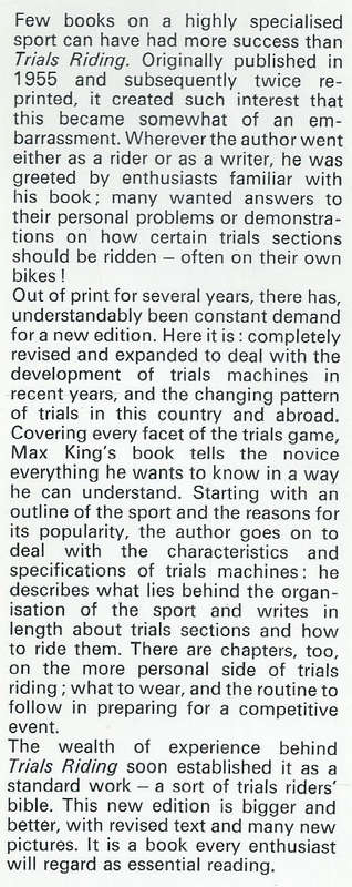 Motor Cycle Trials Riding (4th, Revised Edition) | Max King