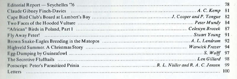 Bokmakierie: General Interest Magazine of the SA Ornithological Society (Vol. 28, No. 4, December...