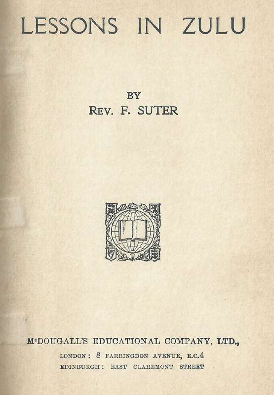 Lessons in Zulu | Rev. F. Sutter