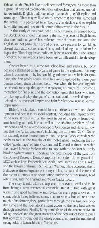 A Social History of English Cricket | Derek Birley