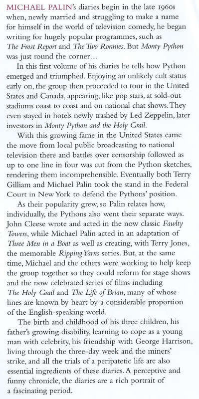 Michael Palin, Diaries 1969-1979: The Python Years | Michael Palin