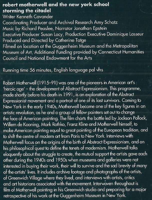 Robert Motherwell and the New York School (VHS)