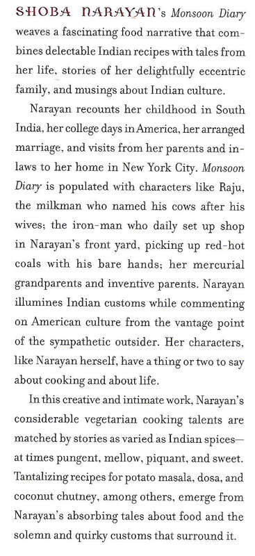 Monsoon Diary: A Memoir With Recipes (Inscribed by Author) | Shoba Narayan