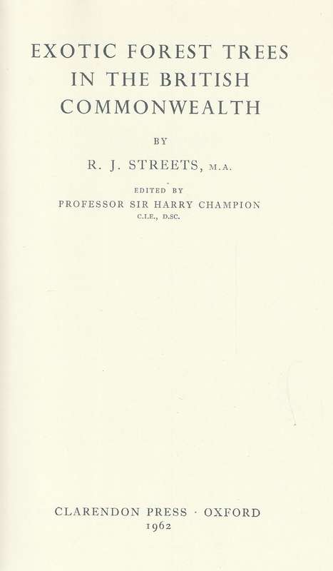 Exotic Forest Trees in the British Commonwealth | R. J. Streets