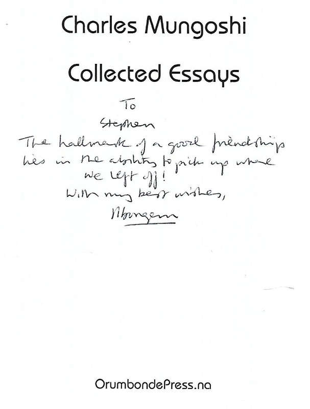 Charles Mungoshi: Collected Essays (Inscribed by Author) | Mbongeni Z. Malaba