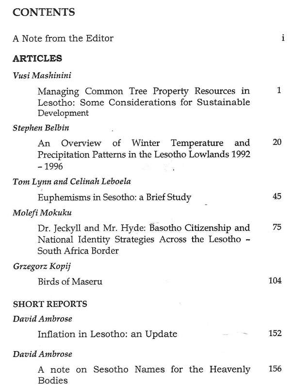 NUL Journal of Research (Volume 8, 2000)