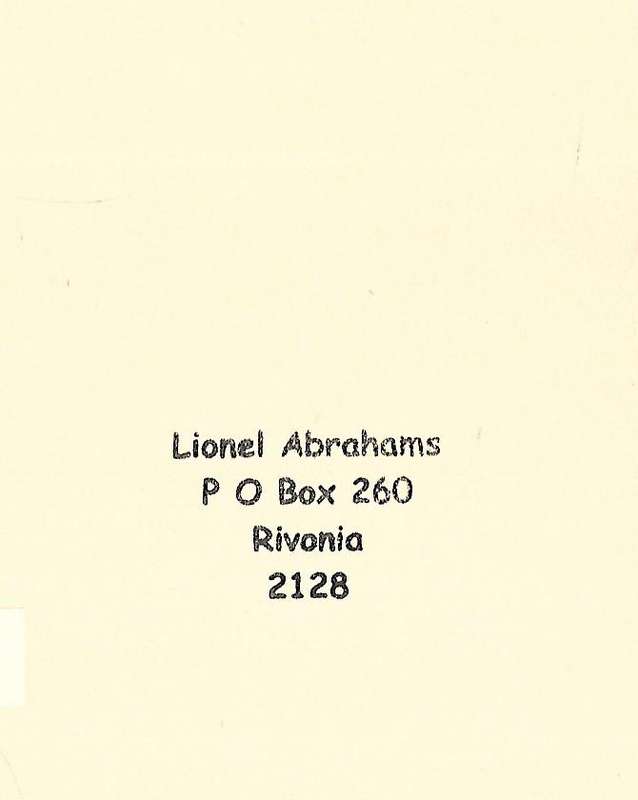 Come Dance With Kitty Stobling, and Other Poems (Copy of SA Author Lionel Abrahams) | Patrick Kav...