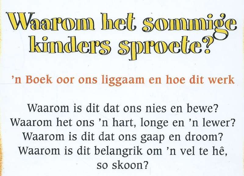 Mickey Wonder Waarom: Waarom Het Somminge Kinders Sproete? (Afrikaans)