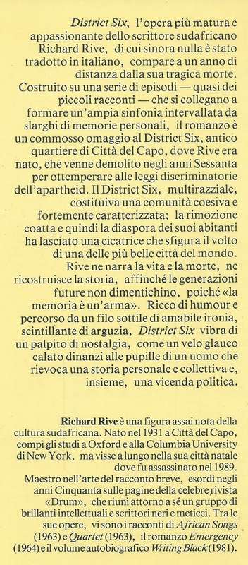 District Six (Italian) | Richard Rive