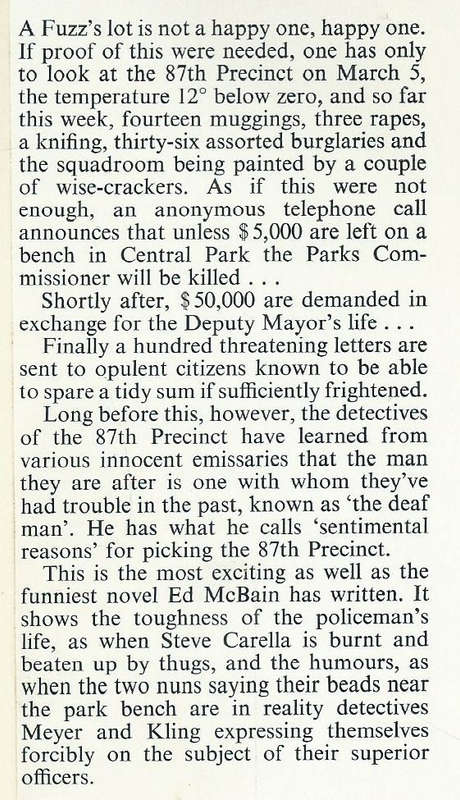 Fuzz: An 87th Precinct Mystery (First Edition, 1968) | Ed McBain