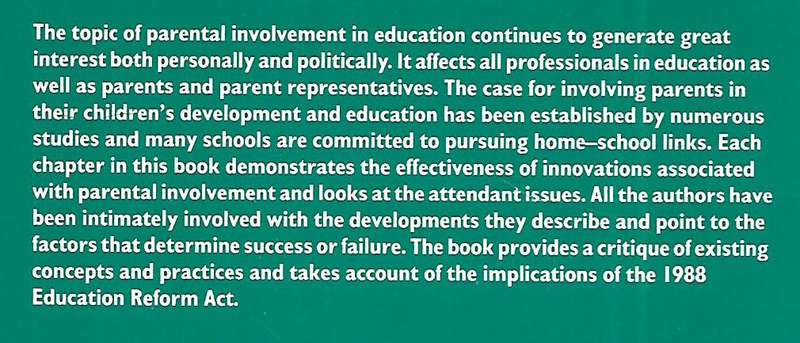 Parental Involvement: Developing Networks Between School, Home and Community | Sheila Wolfendale ...