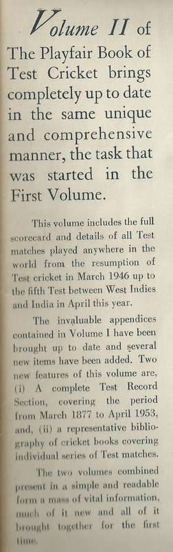 The Playfair Book of Test Cricket Volume II (With Haywood Kidson's Signature) | Roy Webber