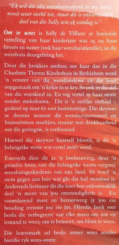 Om te Wees (Inscribed by Author, Afrikaans) | Sally de Villiers