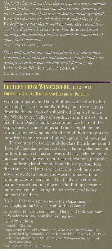 Letters from Windermere, 1912-1914 | R. Cole Harris & Elizabeth Phillips (Eds.)
