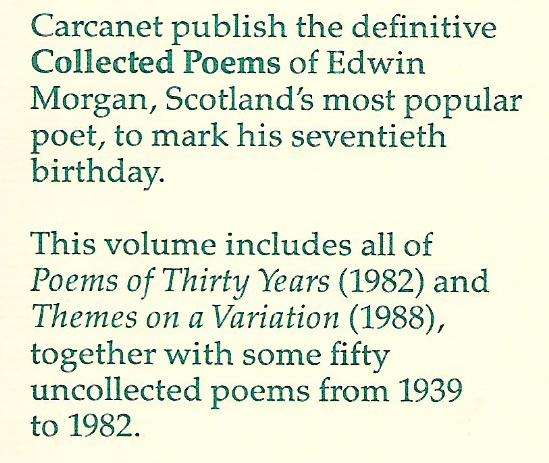 Collected Poems (Inscribed by Author) | Edwin Morgan