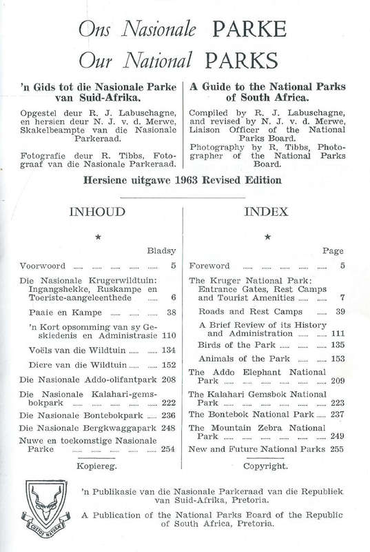 Our National Parks (Revised 1963 Edition) | R. J. Labuschagne