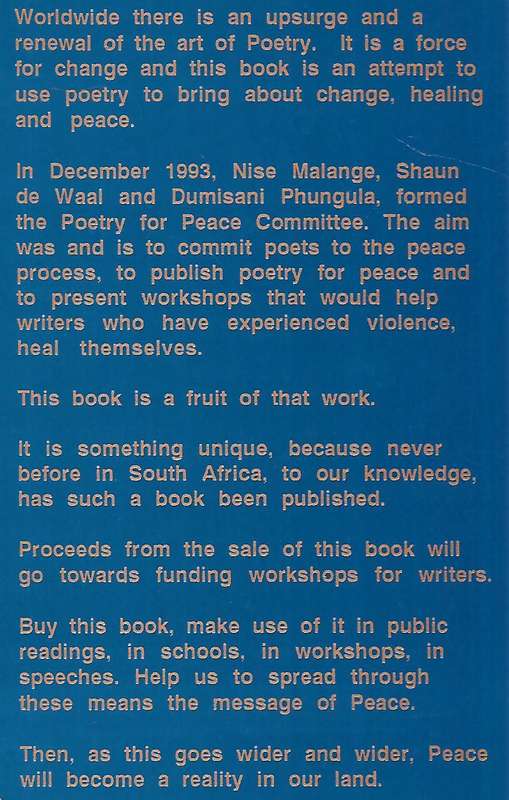 Poetry for Peace: A Collection of Poems from Natal (Inscribed by Editor) | Nise Malange & Shaun d...