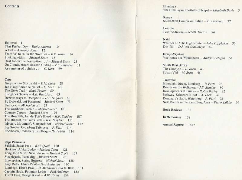 The Journal of the Mountain Club of South Africa (1972)