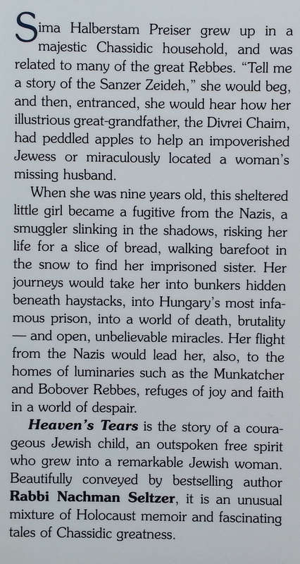 Heaven's Tears: Sima Halberstam Preiser's Journey to Life | Rabbi Nachman Seltzer