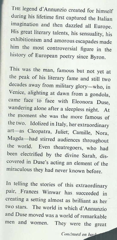 Wings of Fire: A Dual Biography of Gabrielle d'Annunzio & Eleonora Duse | Frances Winwar