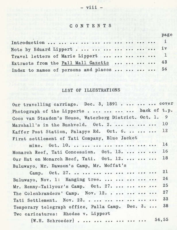 The Matabeleland Travel Letters of Marie Lippert, 1891 | Eric Rosenthal (Translator)