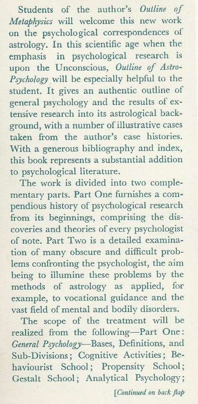 Outline of Astro-Psychology | Furze Morrish