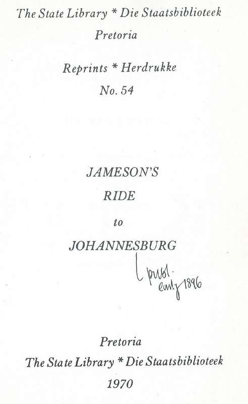 Jameson's Ride to Johannesburg (State Library Reprint) | C. M. Rodney