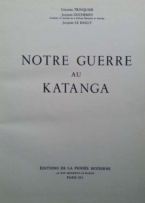 Notre Guerre au Katanga (French)