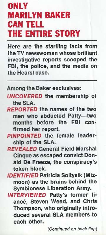 Exclusive! The Inside Story of Patricia Hearst and the SLA | Marilyn Baker & Sally Brompton