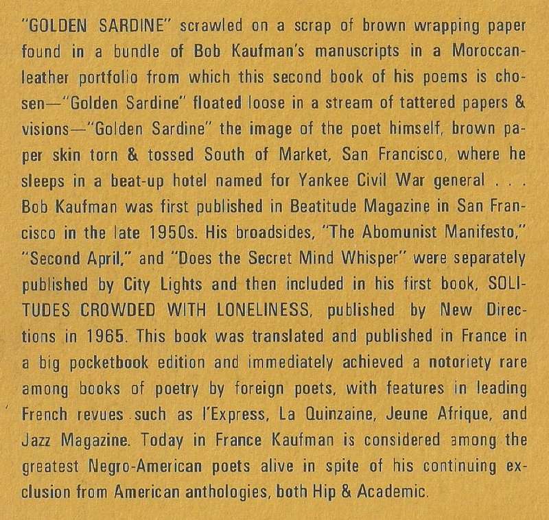 Golden Sardine (Pocket Poets Series, No. 21) | Bob Kaufman